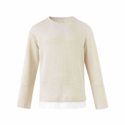 Men's fine knit pullover with round neck and straight cut EVA-US