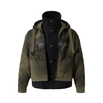 Men's Short Field Parka with modular inner lining, hood, and cargo pockets EVA-US