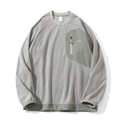 Unisex Structured Waffle Sweatshirt with Chest Zip Pocket EVA-US