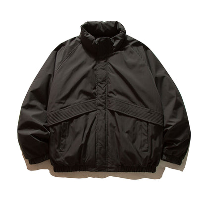 Men's Quilted Boxy Bomber with High Stand Collar and Elastic Hem EVA-US
