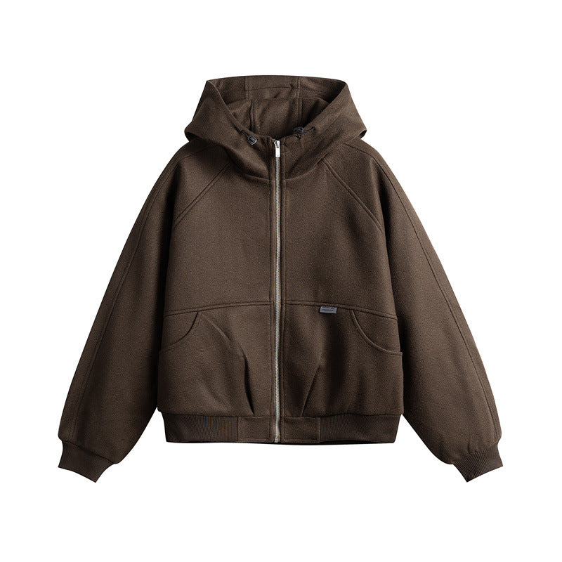 Unisex Oversize Hooded Sweatshirt made of Wool Blend with Zipper and Kangaroo Pockets EVA-US