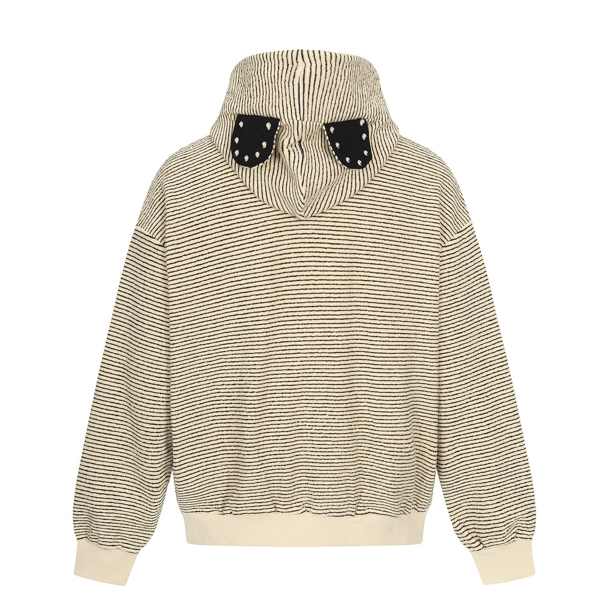 Unisex Striped Zip-Up Hoodie Sweatshirt with Textured Surface EVA-US