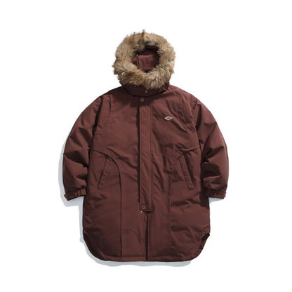 Men's Lined Winter Parka with Detachable Faux Fur Hood EVA-US