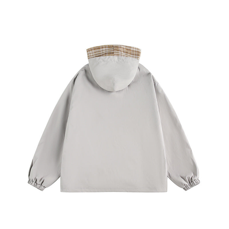 Unisex Two-Layer Hoodie with Checked Inner Placket and Elastic Cuffs EVA-US