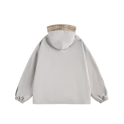 Unisex Two-Layer Hoodie with Checked Inner Placket and Elastic Cuffs EVA-US