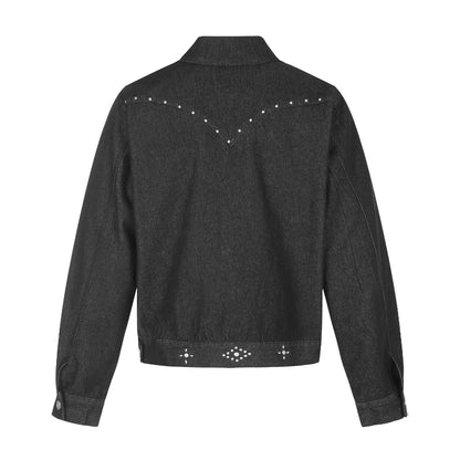 Ladies short-cut western-inspired blouson jacket with stud application EVA-US
