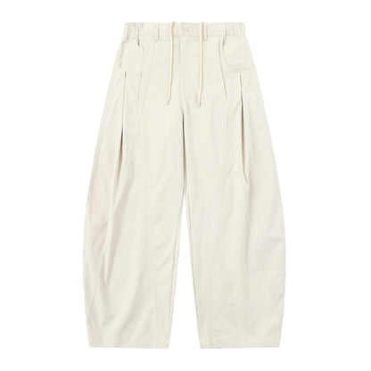 Women's High-Waist Cropped Cargo Pants with Quilted Panels and Drawstring