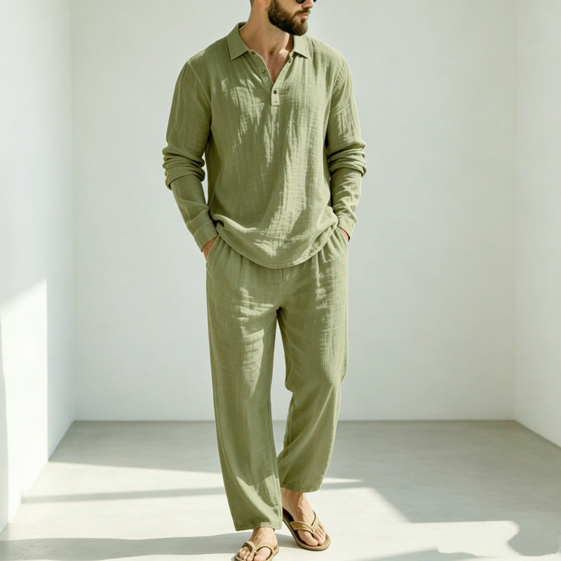 Men's Casual Linen Pajamas EVA-US