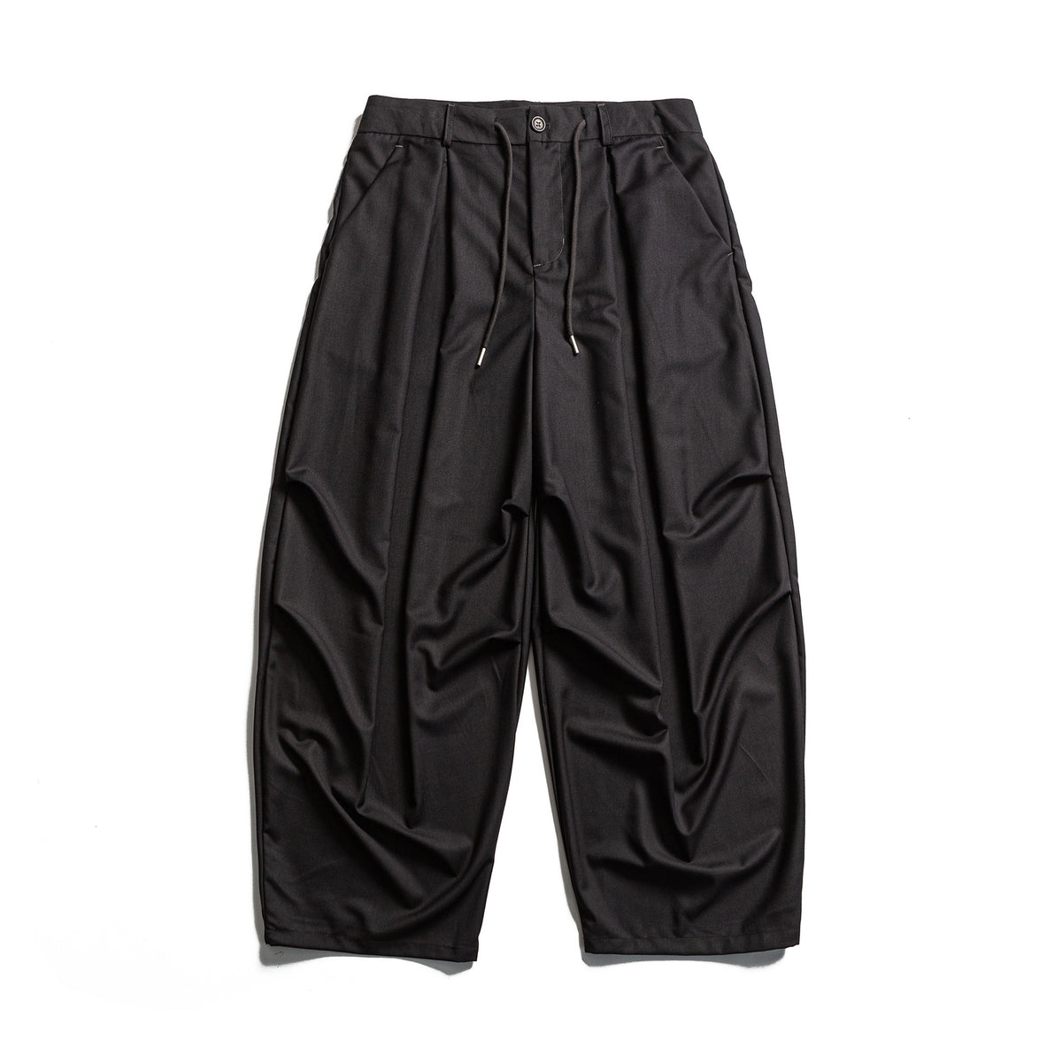 Men's cropped pants with pleats, drawstring, and discreet waistband extension EVA-US