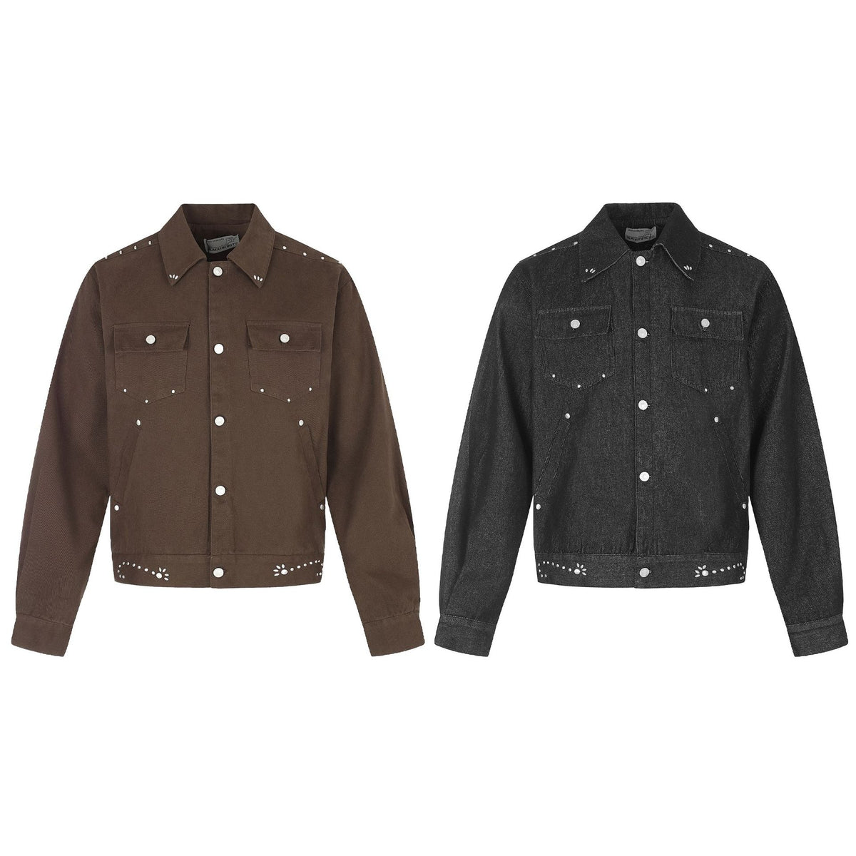 Ladies short-cut western-inspired blouson jacket with stud application EVA-US