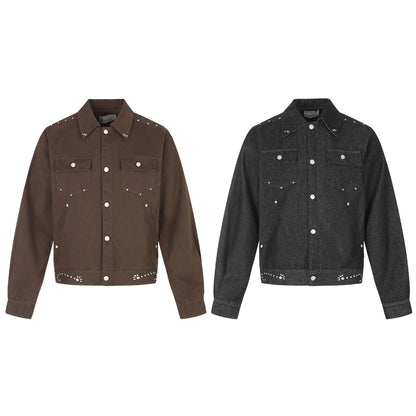 Ladies short-cut western-inspired blouson jacket with stud application EVA-US