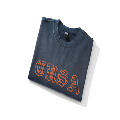 Unisex Oversize Sweatshirt with Vintage Old Script Embroidery EVA-US