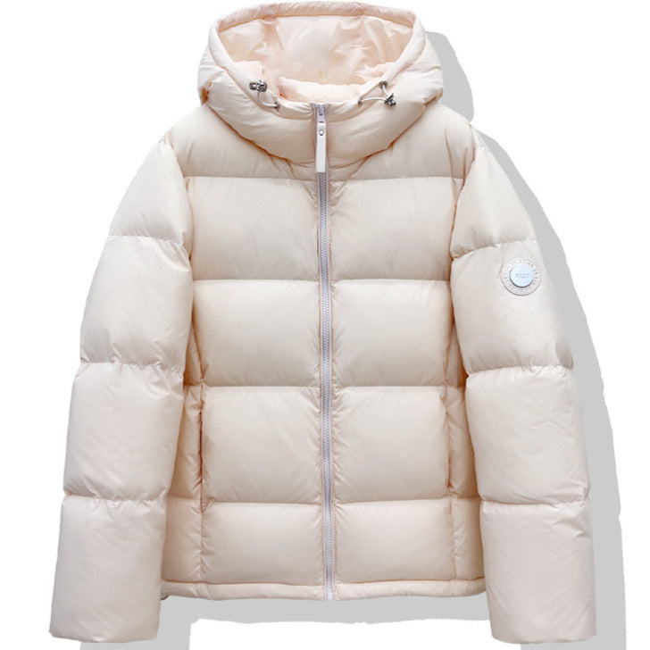 Ladies Short Puffer Jacket with XXL Hood and Square Quilting EVA-US