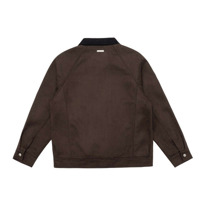 Men's short jacket in canvas workwear style with cord collar EVA-US