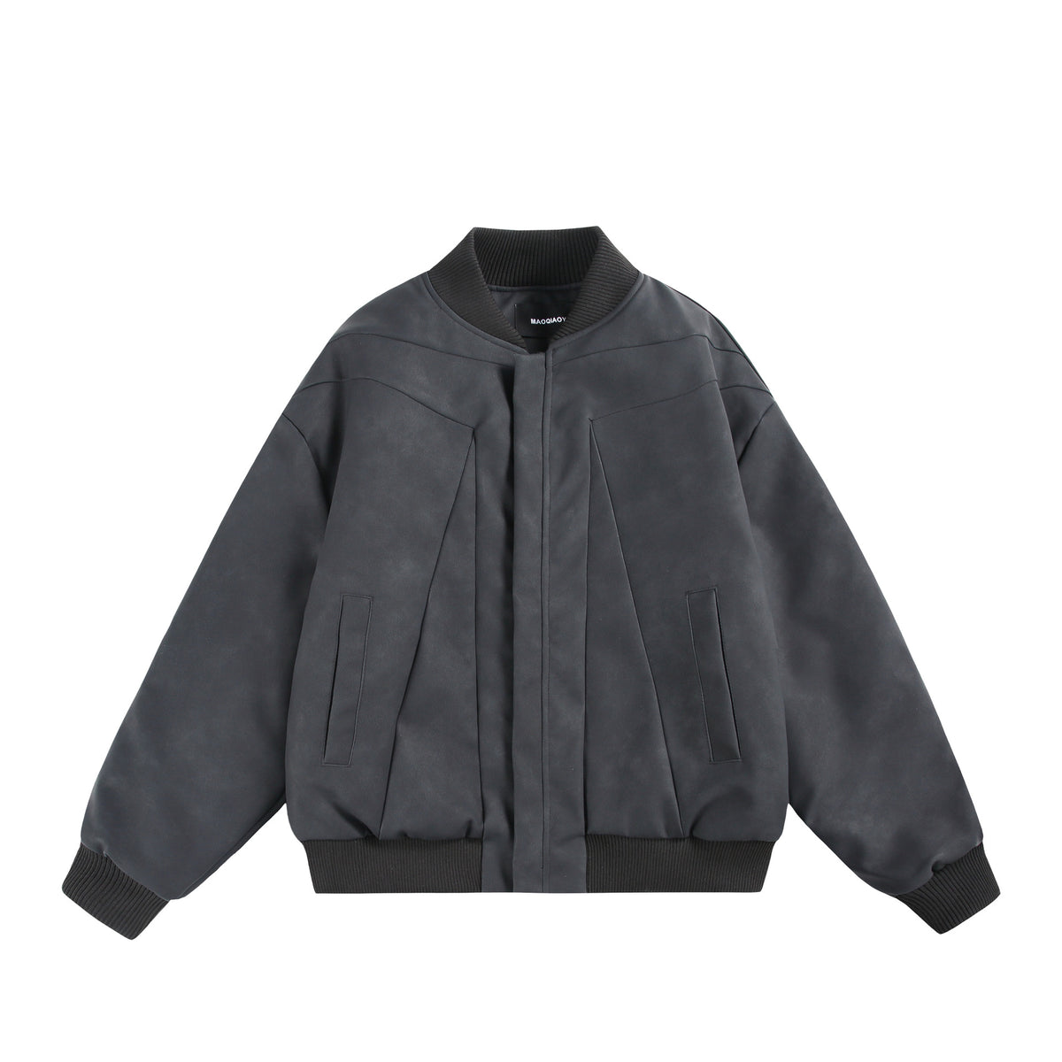 Unisex Oversize Bomber with minimalist front panel and structured seam design EVA-US