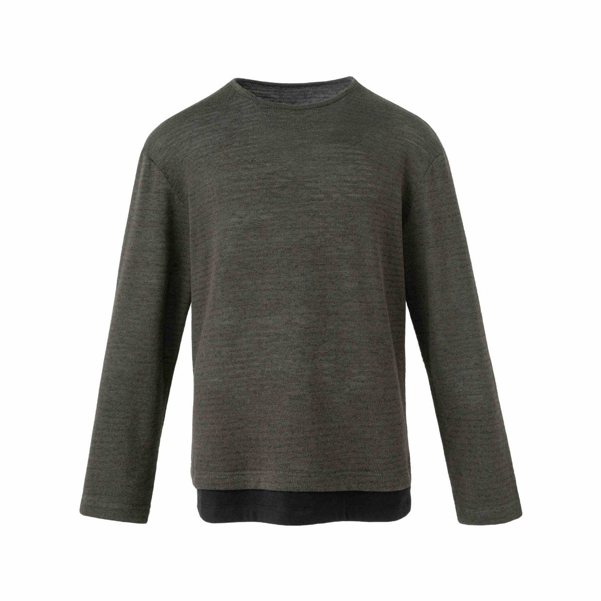 Men's fine knit pullover with round neck and straight cut EVA-US