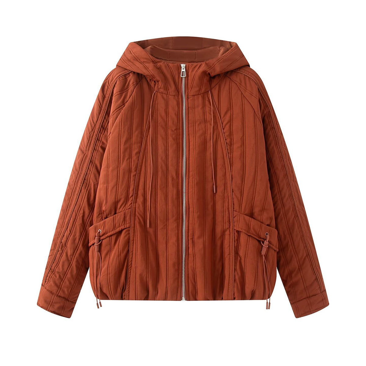 Women's padded jacket with hood, drawstring and loose fit EVA-US