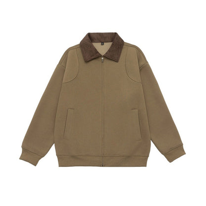 Unisex Oversize Zip jacket with cord collar and built-in side pockets EVA-US