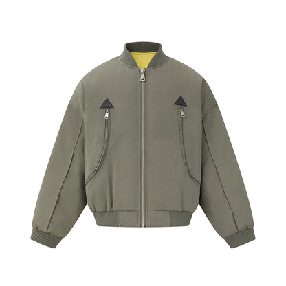 Men's short-cut technical bomber jacket with diagonal zip pockets and ribbed cuffs EVA-US