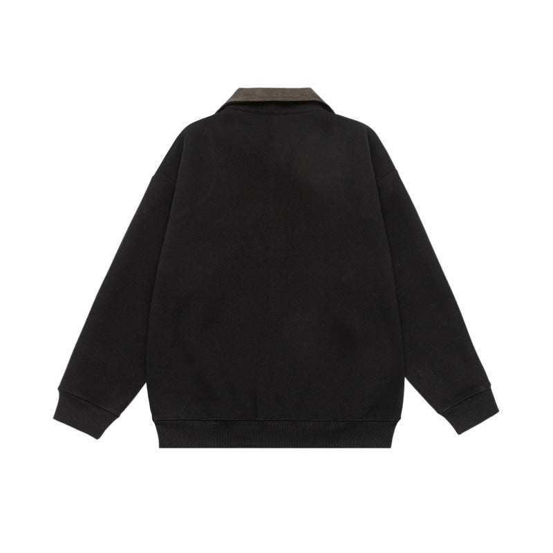 Unisex Oversize Zip jacket with cord collar and built-in side pockets EVA-US