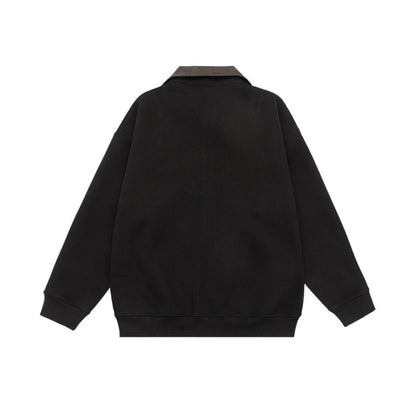 Unisex Oversize Zip jacket with cord collar and built-in side pockets EVA-US