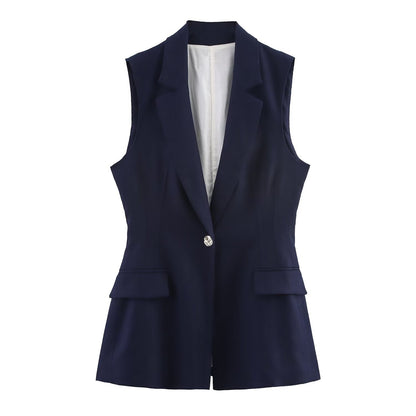Women straight-cut fabric trousers with smooth waistband and classic silhouette EVA-US