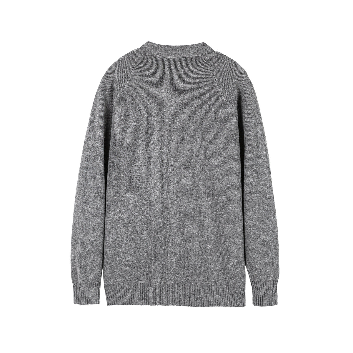 Unisex Boxy Knit Zip Jacket with Zipper and Structured Seam EVA-US