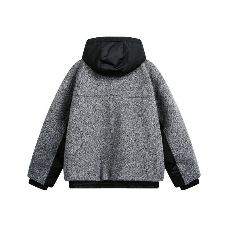 Unisex Oversized Teddy-Fleece Winter Jacket with Removable Hood EVA-US