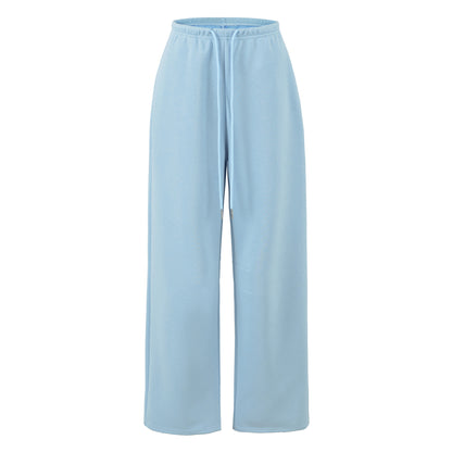 Women's Comfort Lounge Set with Short V Hooded Sweatshirt and High-Cut Wide-Leg Joggers EVA-US