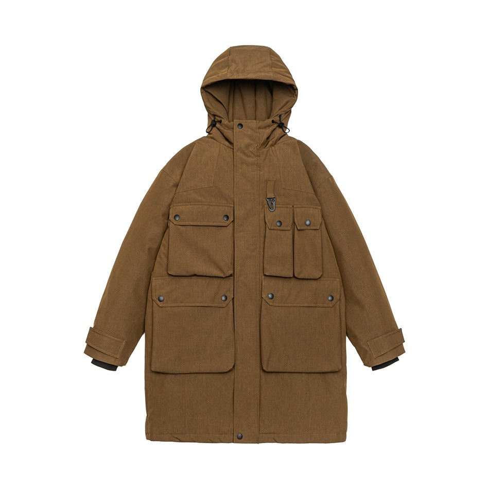 Men's Water-Repellent Tech Parka with Multiple Pockets and Hood EVA-US