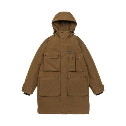 Men's Water-Repellent Tech Parka with Multiple Pockets and Hood EVA-US