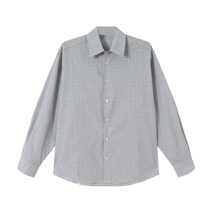 Unisex Oversized Check Shirt in Relaxed Fit with Rounded Hem EVA-US