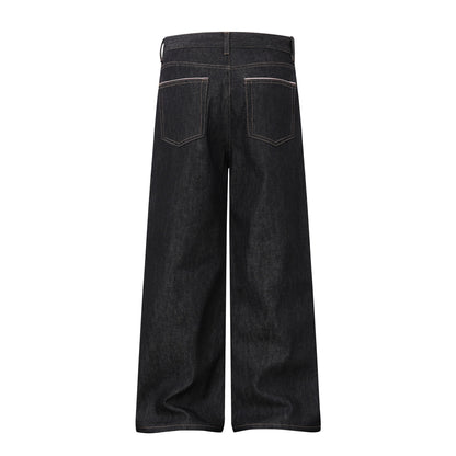 Women Wide Cropped Denim Culotte with High Waist and Classic Pocket Detail EVA-US