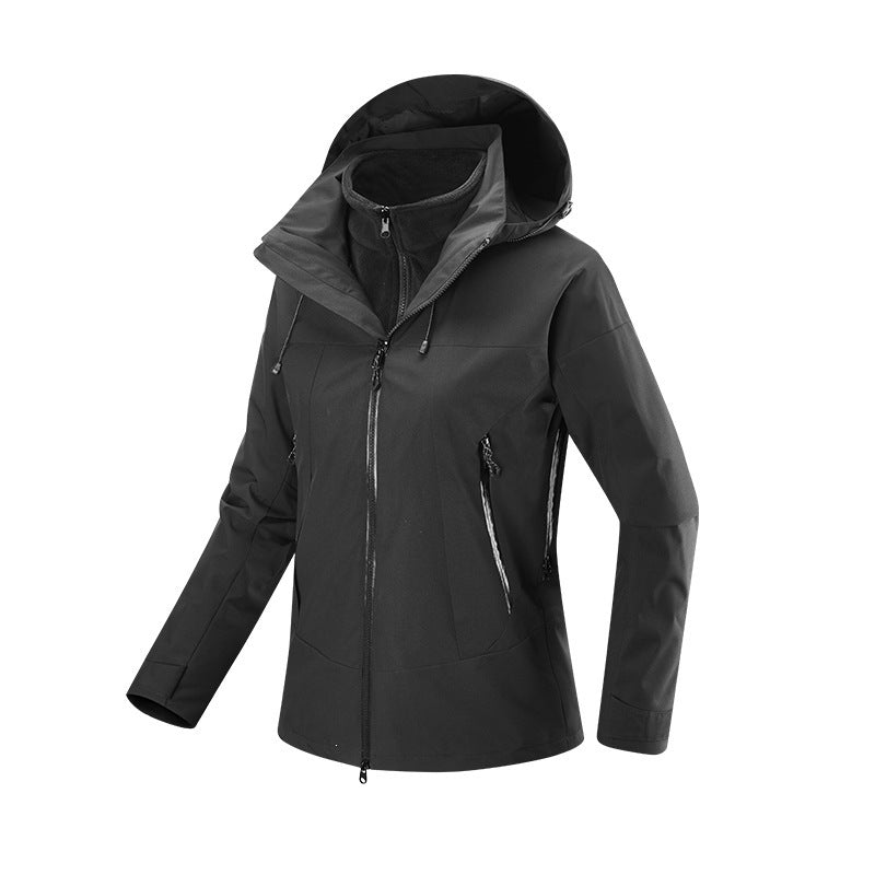 Women's Weatherproof Urban Trekking Jacket with Thermal Fleece Lining and Welded Zippers EVA-US