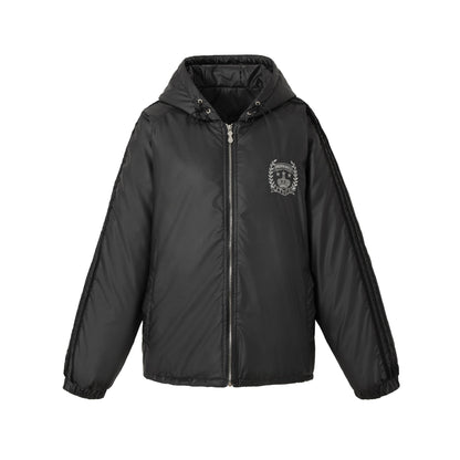 Unisex Boxy-padded Hoodie with Embroidered Coat of Arms EVA-US