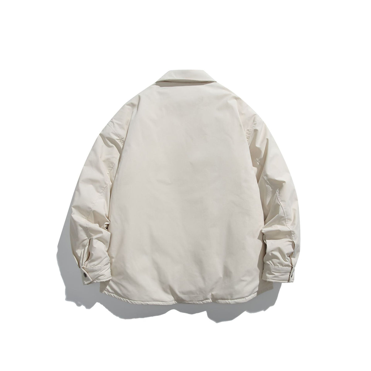 Unisex Padded Coach Jacket with Check Lining and Snap Button Placket EVA-US