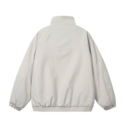 Unisex Short Cut Boxy Puffer Jacket with High Collar and Teddy Lining EVA-US