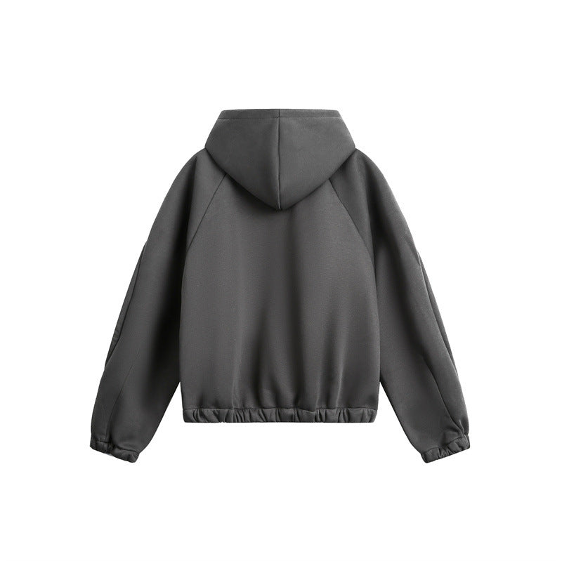 Unisex Lightly padded hooded zip jacket in boxy cut EVA-US