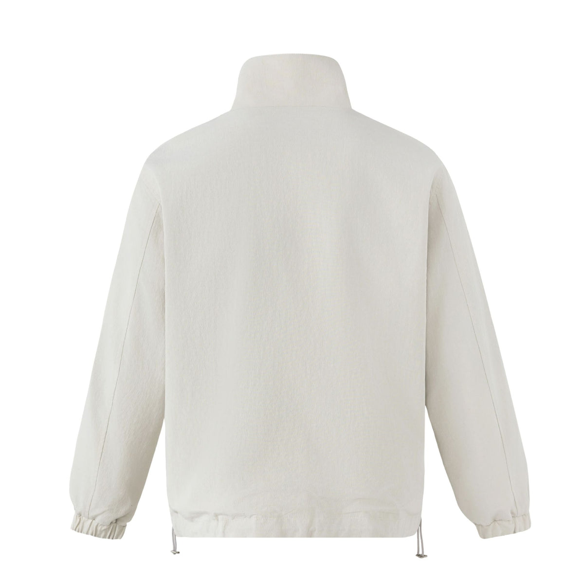 Unisex Short Cut Structured Boxy Blouson Jacket with High Stand Collar and Snap Flap Pockets EVA-US