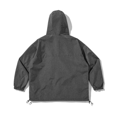 Unisex Technical Shell Jacket with Hood, Utility Pockets and Drawstring EVA-US