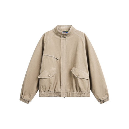 Unisex cord jacket in a casual boxy cut with a stand-up collar and functional flap pockets EVA-US