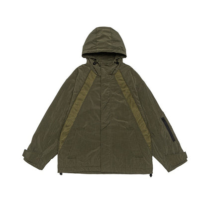 Unisex Oversize Utility Parka with Hood, Mesh Inserts and Concealed Front Flap EVA-US