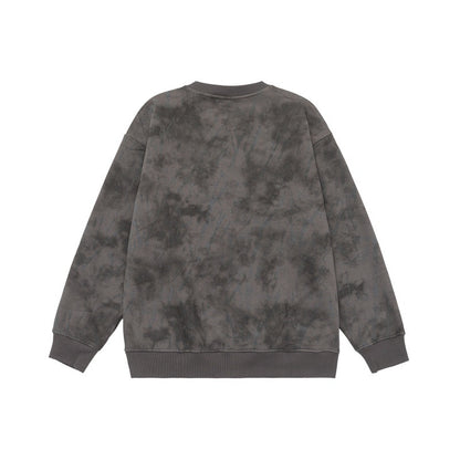 Unisex Oversize Sweatshirt with Vintage Camouflage Look and Ribbed Cuffs EVA-US