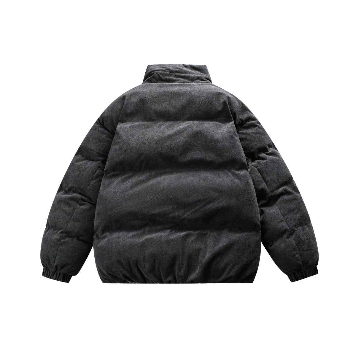 Unisex Boxy quilted short jacket with high funnel collar and teddy fleece look EVA-US