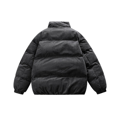 Unisex Boxy quilted short jacket with high funnel collar and teddy fleece look EVA-US