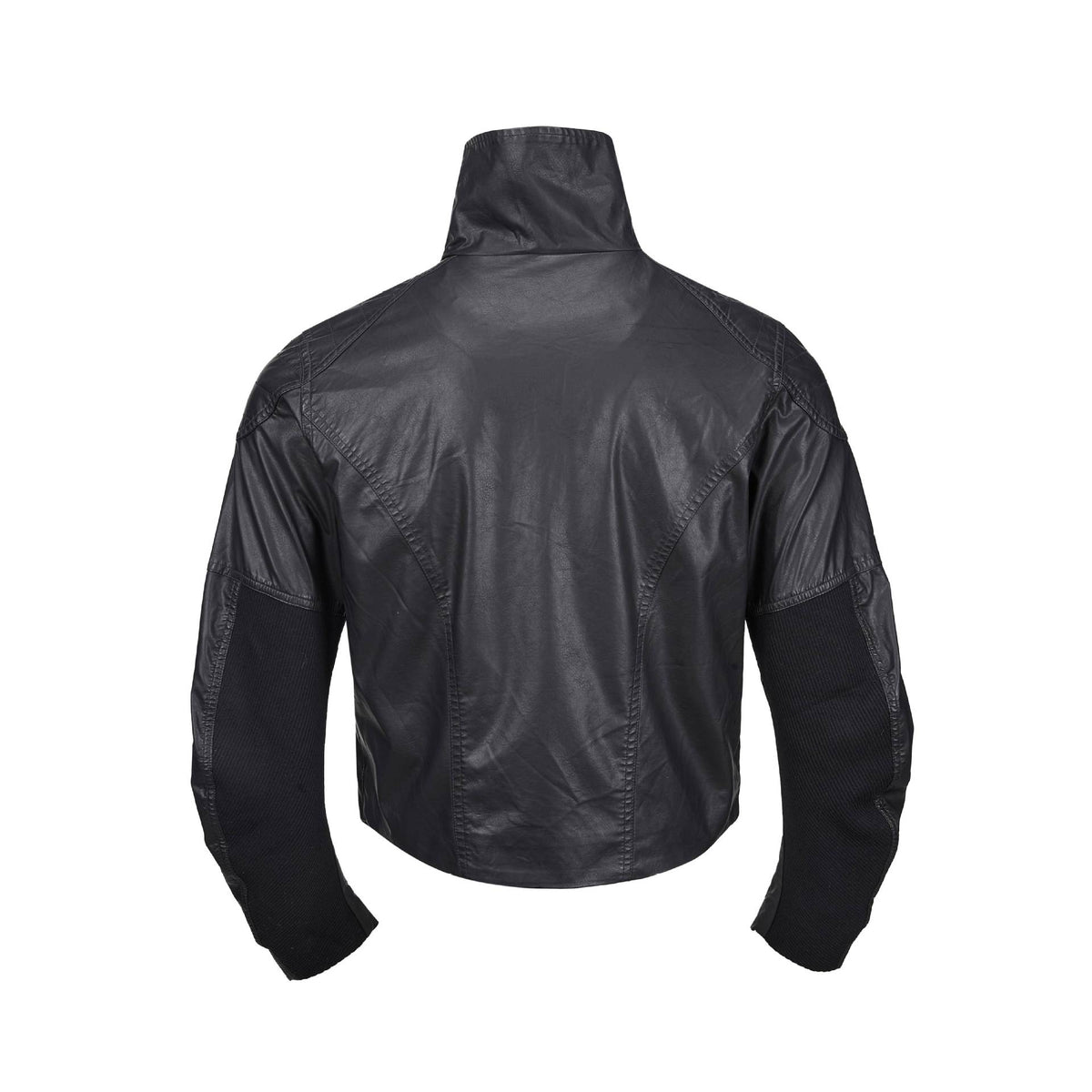 Men's leather-look blouson with high stand-up collar and zip chest pockets EVA-US