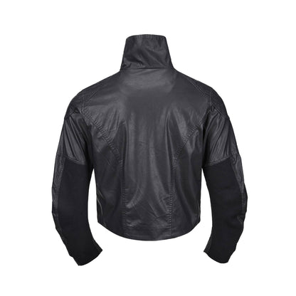 Men's leather-look blouson with high stand-up collar and zip chest pockets EVA-US