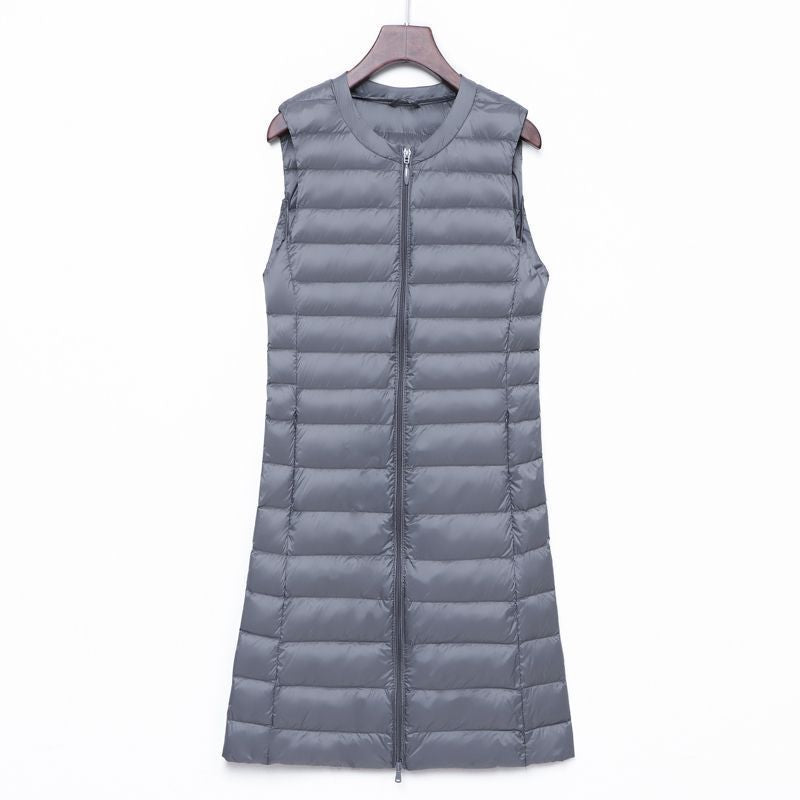 Ladies Long Quilted Thermal Vest with A-Line Silhouette EVA-US