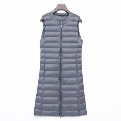 Ladies Long Quilted Thermal Vest with A-Line Silhouette EVA-US