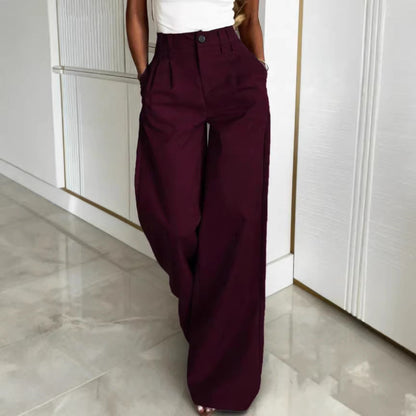 Women's Wide Suit Trousers with Elegant Pleats EVA-US